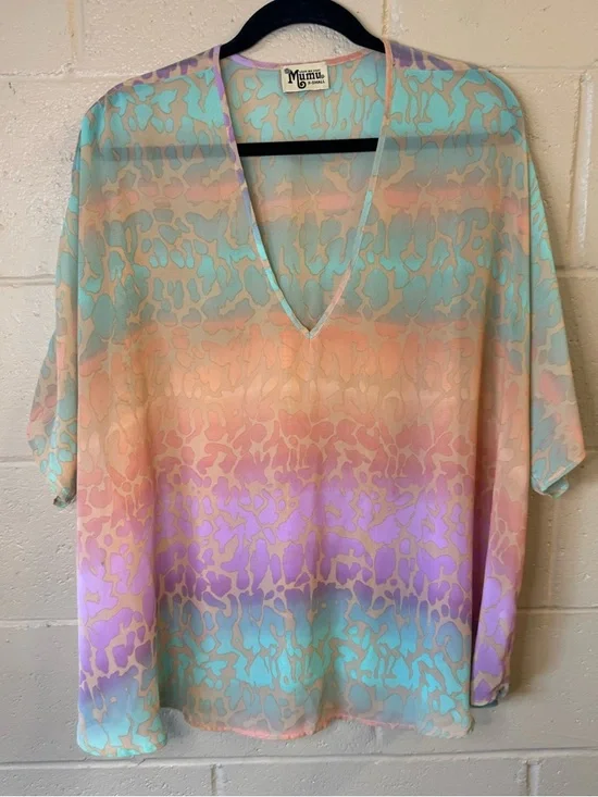 Show Me Your Mumu V-Neck Pastel Ombre Cheetha Print Tunic Size XS - Picture 1 of 11